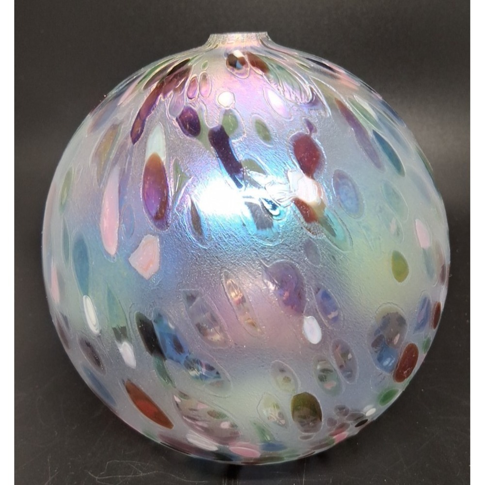 Vintage Mount Saint Helen's Hand Blown Glass Oil Lamp 5" tall 5.5" Diam. 3.5"